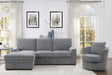Morelia 2-Piece Sectional with Pull-out Bed and Left Chaise with Hidden Storage In Gray by Homelegance at Eve Furniture