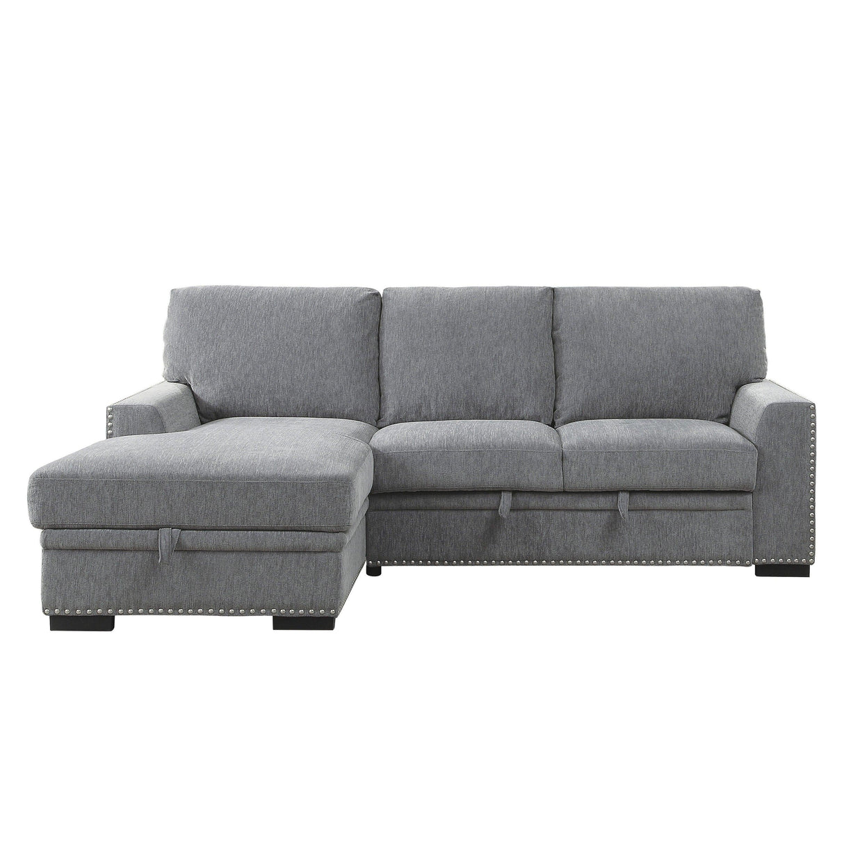 Morelia 2-Piece Sectional with Pull-out Bed and Left Chaise with Hidden Storage In Gray by Homelegance at Eve Furniture