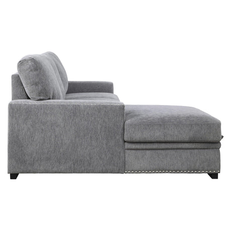 Morelia 2-Piece Sectional with Pull-out Bed and Left Chaise with Hidden Storage In Gray by Homelegance at Eve Furniture