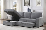 Morelia 2-Piece Sectional with Pull-out Bed and Left Chaise with Hidden Storage In Gray by Homelegance at Eve Furniture