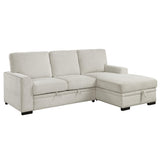 Morelia 2-Piece Sectional with Pull-out Bed and Right Chaise with Hidden Storage In Beige by Homelegance at Eve Furniture