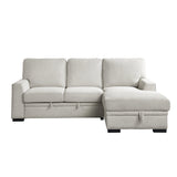 Morelia 2-Piece Sectional with Pull-out Bed and Right Chaise with Hidden Storage In Beige by Homelegance at Eve Furniture