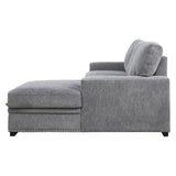Morelia 2-Piece Sectional with Pull-out Bed and Right Chaise with Hidden Storage In Gray by Homelegance at Eve Furniture