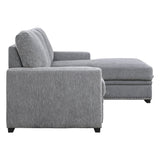 Morelia 2-Piece Sectional with Pull-out Bed and Right Chaise with Hidden Storage In Gray by Homelegance at Eve Furniture