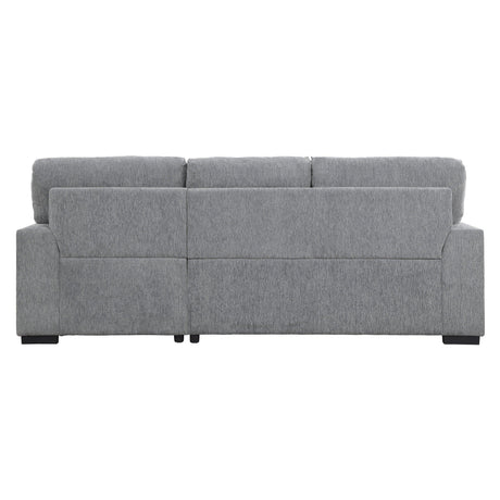 Morelia 2-Piece Sectional with Pull-out Bed and Right Chaise with Hidden Storage In Gray by Homelegance at Eve Furniture