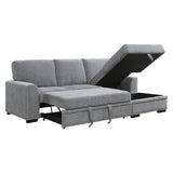 Morelia 2-Piece Sectional with Pull-out Bed and Right Chaise with Hidden Storage In Gray by Homelegance at Eve Furniture