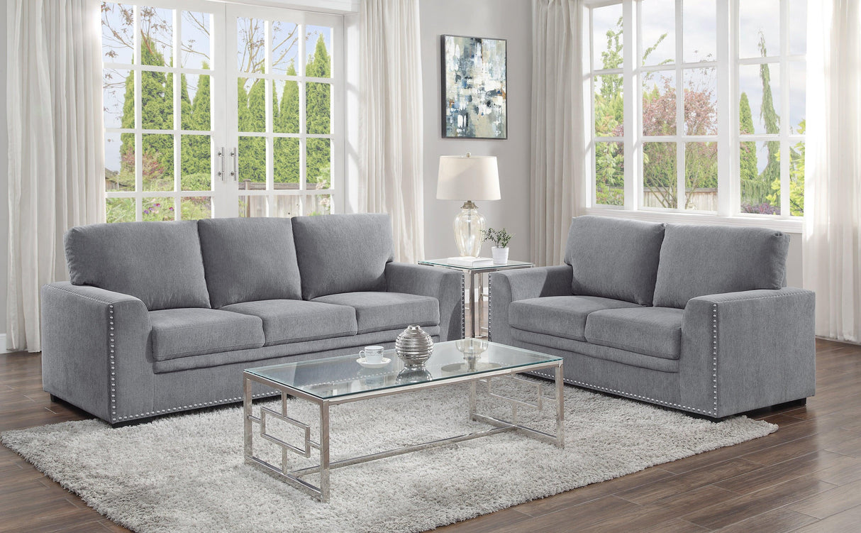 Morelia Dark Gray Loveseat by Homelegance at Eve Furniture