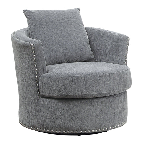 Morelia Dark Gray Swivel Chair by Homelegance at Eve Furniture