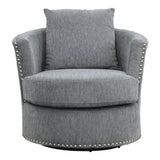 Morelia Dark Gray Swivel Chair by Homelegance at Eve Furniture