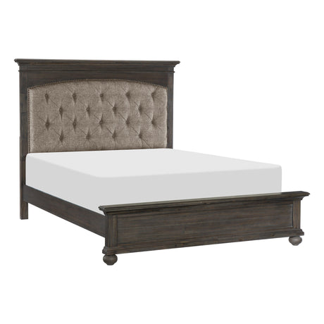 Motsinger Brown King Upholstered Panel Bed by Homelegance at Eve Furniture