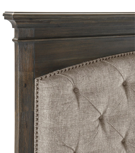 Motsinger Brown King Upholstered Panel Bed by Homelegance at Eve Furniture