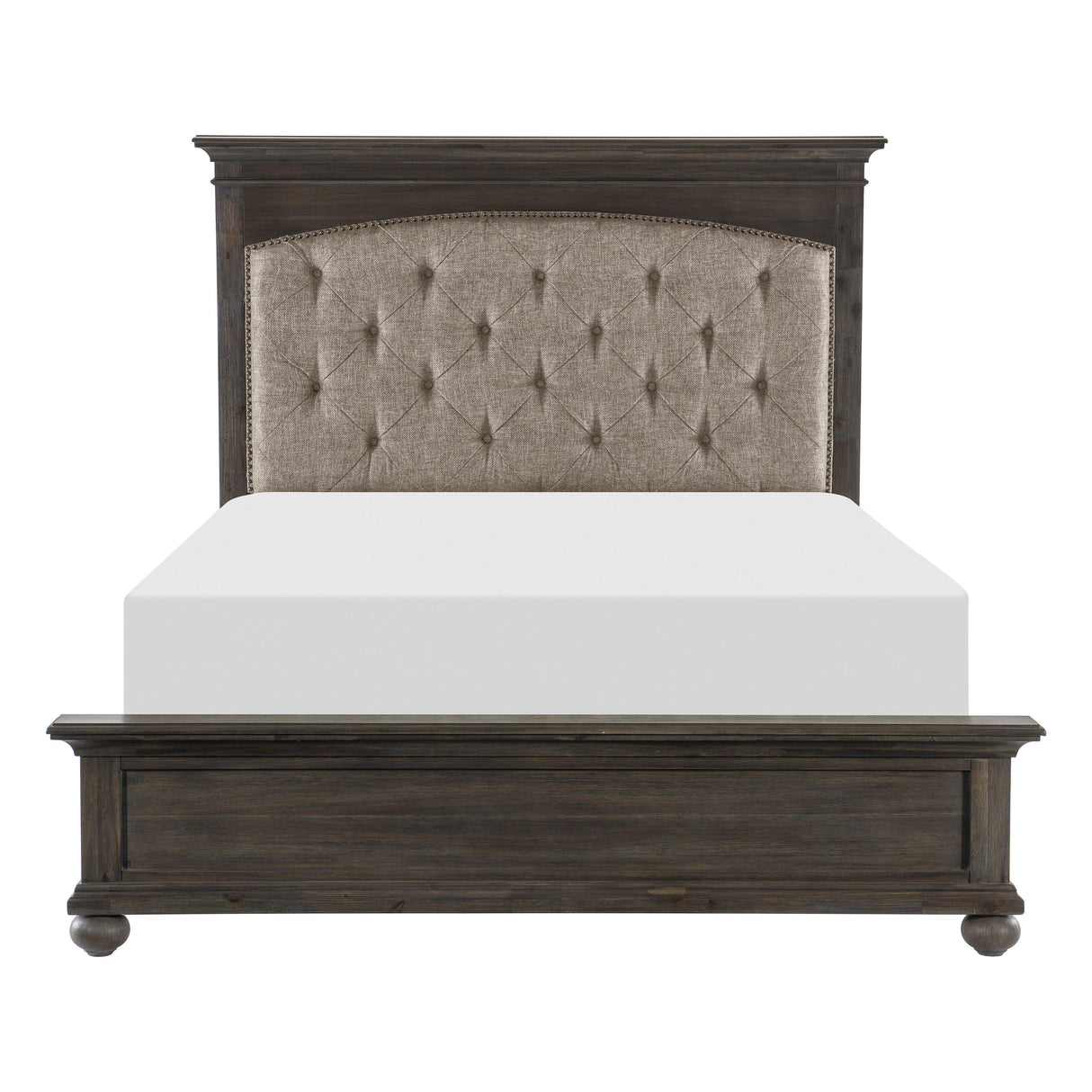 Motsinger Brown King Upholstered Panel Bed by Homelegance at Eve Furniture