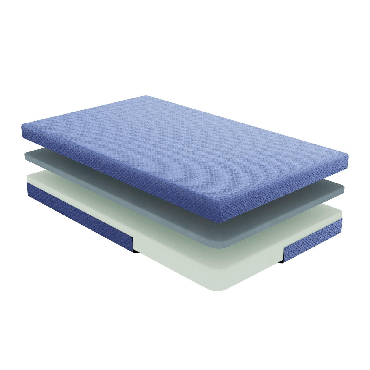 MT-PG07BLT 7" Blue Twin Gel-Infused Memory Foam Mattress Set by Homelegance at Eve Furniture
