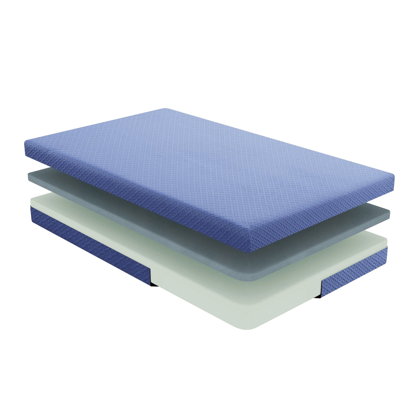 MT-PG07BLT 7" Blue Twin Gel-Infused Memory Foam Mattress Set