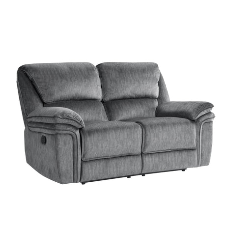 Muirfield Gray Double Reclining Loveseat by Homelegance at Eve Furniture