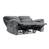 Muirfield Gray Double Reclining Loveseat by Homelegance at Eve Furniture