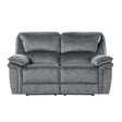 Muirfield Gray Double Reclining Loveseat by Homelegance at Eve Furniture