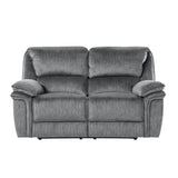 Muirfield Gray Double Reclining Loveseat by Homelegance at Eve Furniture