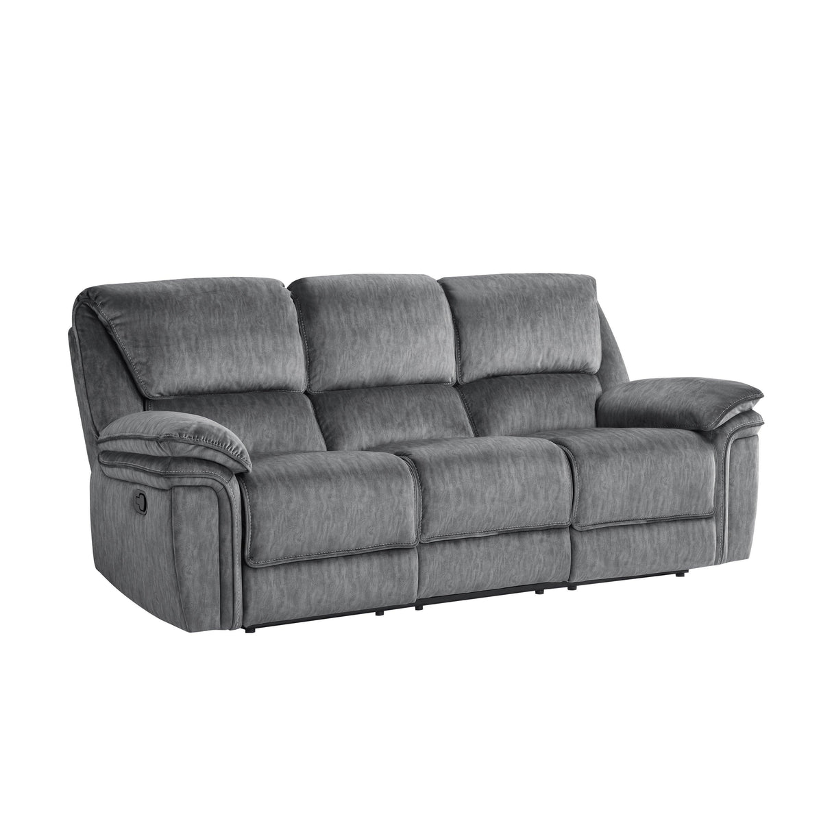 Muirfield Gray Double Reclining Sofa by Homelegance at Eve Furniture