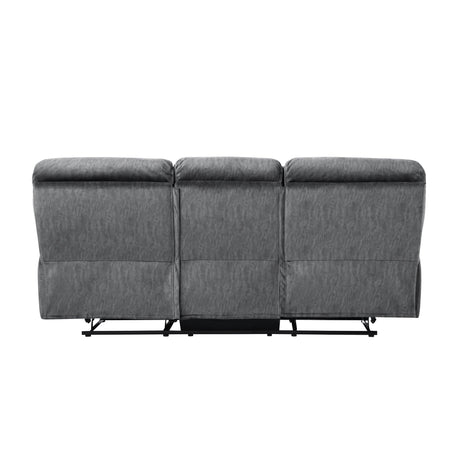 Muirfield Gray Double Reclining Sofa by Homelegance at Eve Furniture
