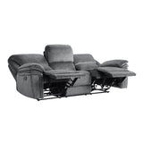 Muirfield Gray Double Reclining Sofa by Homelegance at Eve Furniture
