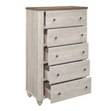 Nashville Antique White/Brown Chest by Homelegance at Eve Furniture