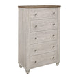 Nashville Antique White/Brown Chest by Homelegance at Eve Furniture