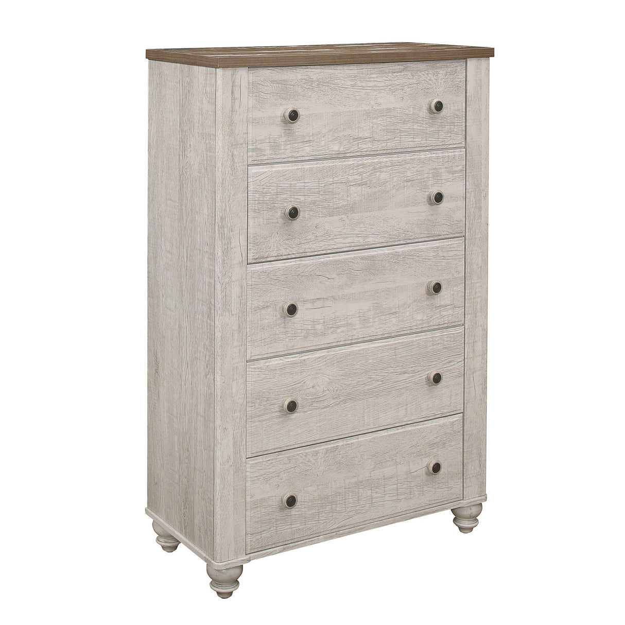 Nashville Antique White/Brown Chest by Homelegance at Eve Furniture