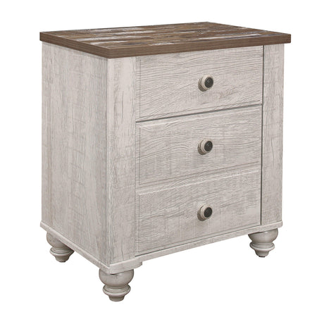 Nashville Antique White/Brown Nightstand by Homelegance at Eve Furniture