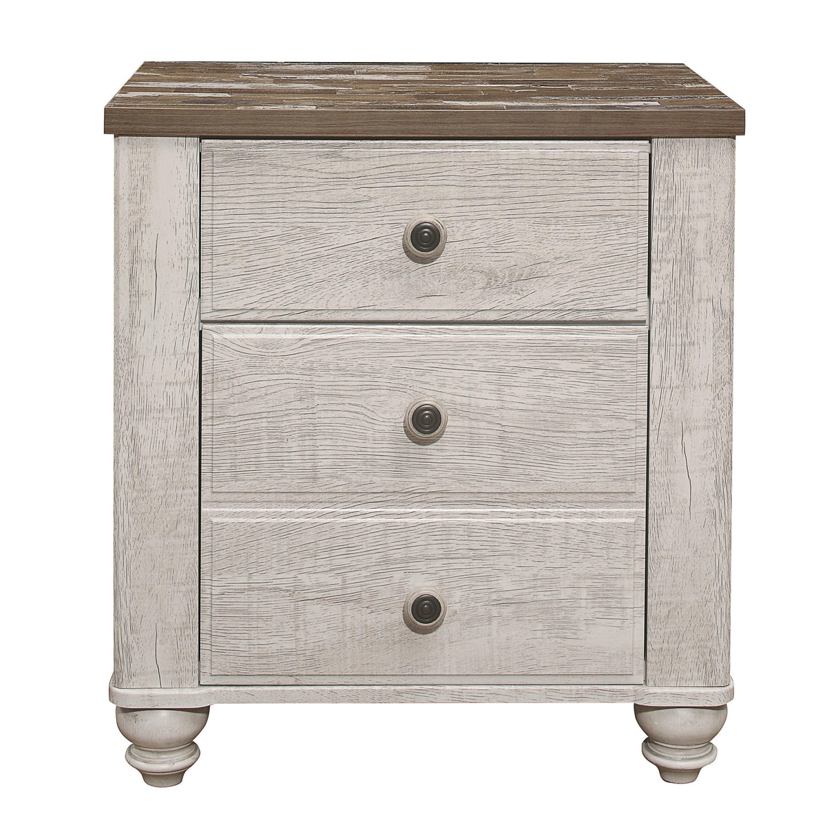 Nashville Antique White/Brown Nightstand by Homelegance at Eve Furniture
