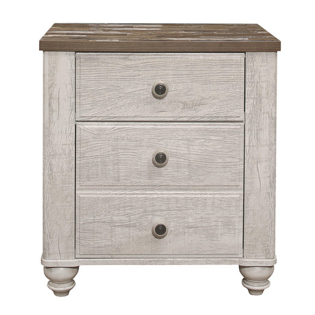 Nashville Antique White/Brown Nightstand by Homelegance at Eve Furniture