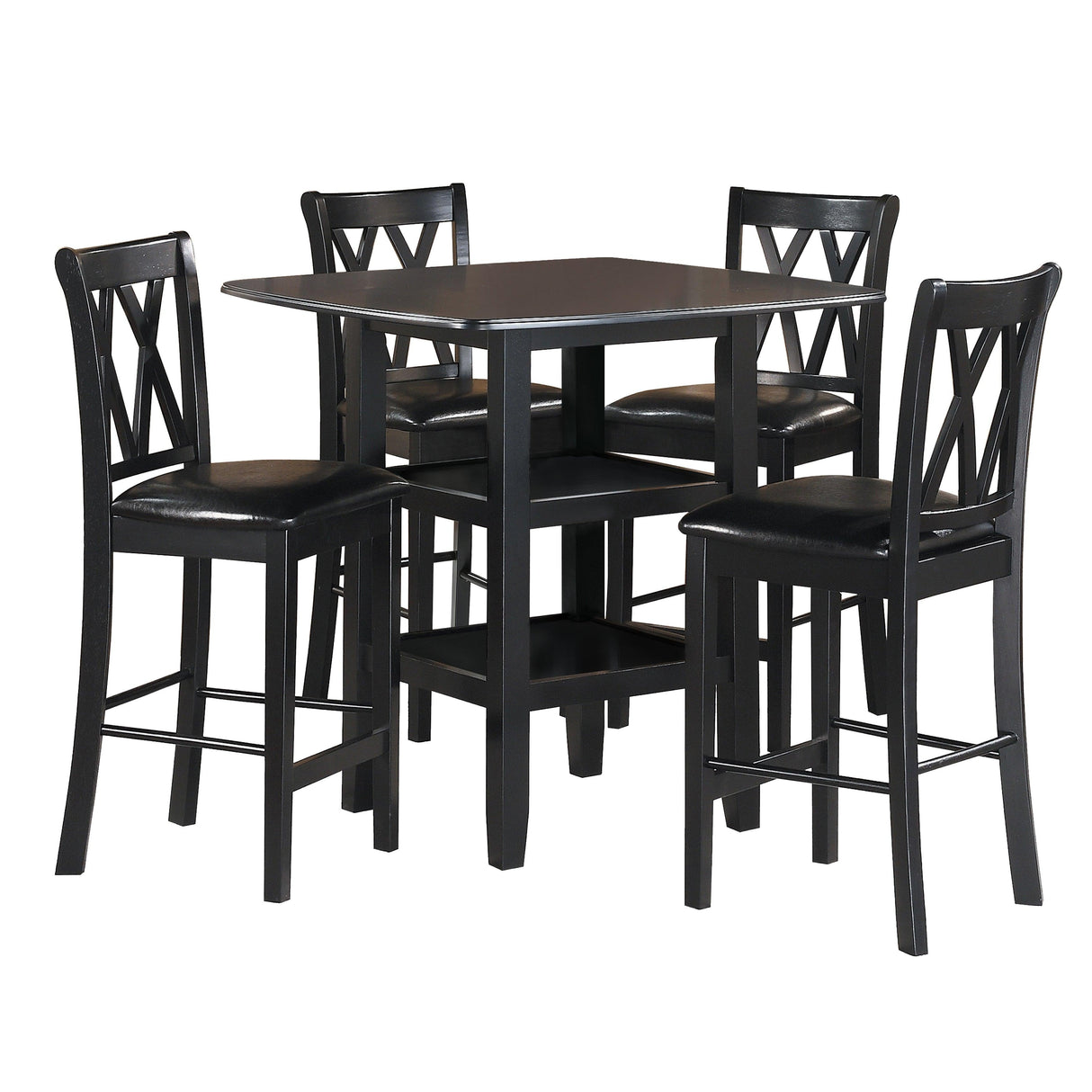 Norman Black 5-Piece Counter Height Set by Homelegance at Eve Furniture