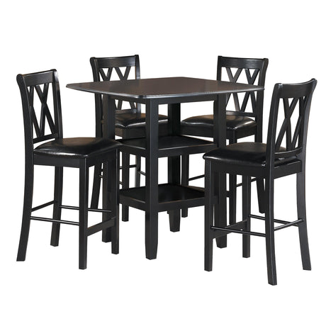 Norman Black 5-Piece Counter Height Set by Homelegance at Eve Furniture