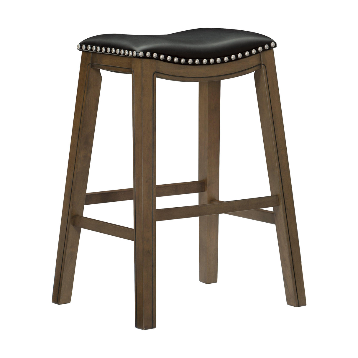 Ordway Black/Brown Pub Height Stool, Black by Homelegance at Eve Furniture