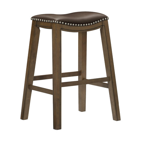 Ordway Brown/Brown Pub Height Stool, Brown by Homelegance at Eve Furniture