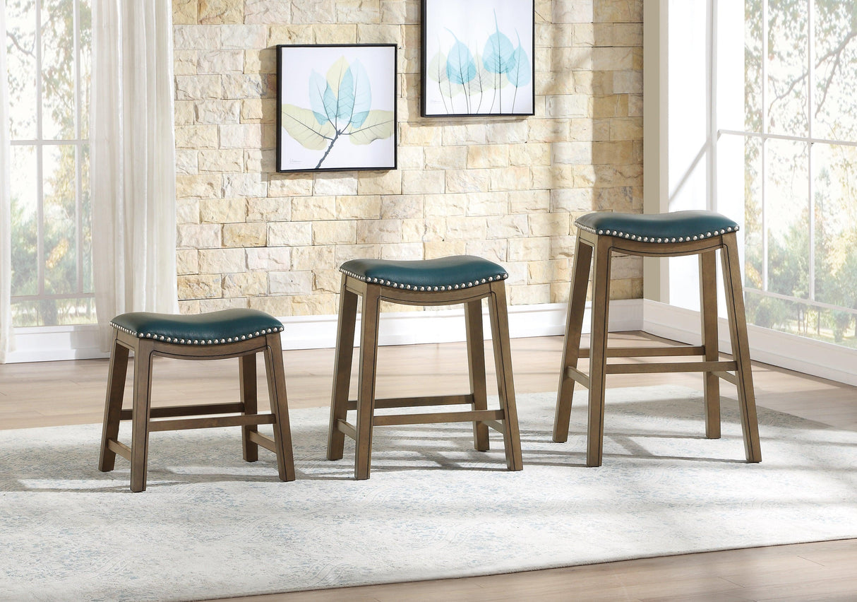 Ordway Green/Brown Pub Height Stool, Green by Homelegance at Eve Furniture
