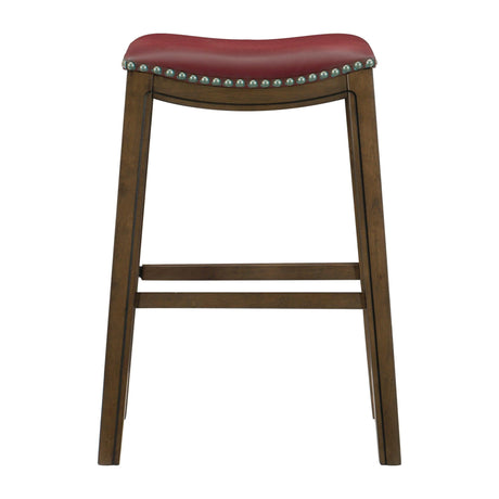 Ordway Red/Brown Pub Height Stool, Red by Homelegance at Eve Furniture