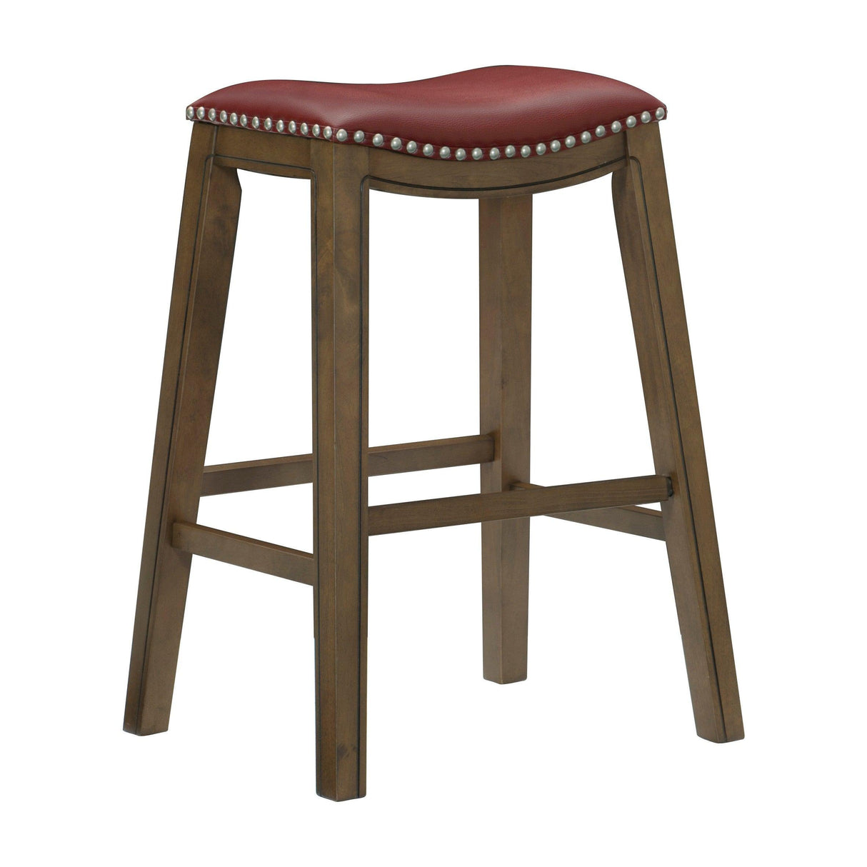 Ordway Red/Brown Pub Height Stool, Red by Homelegance at Eve Furniture