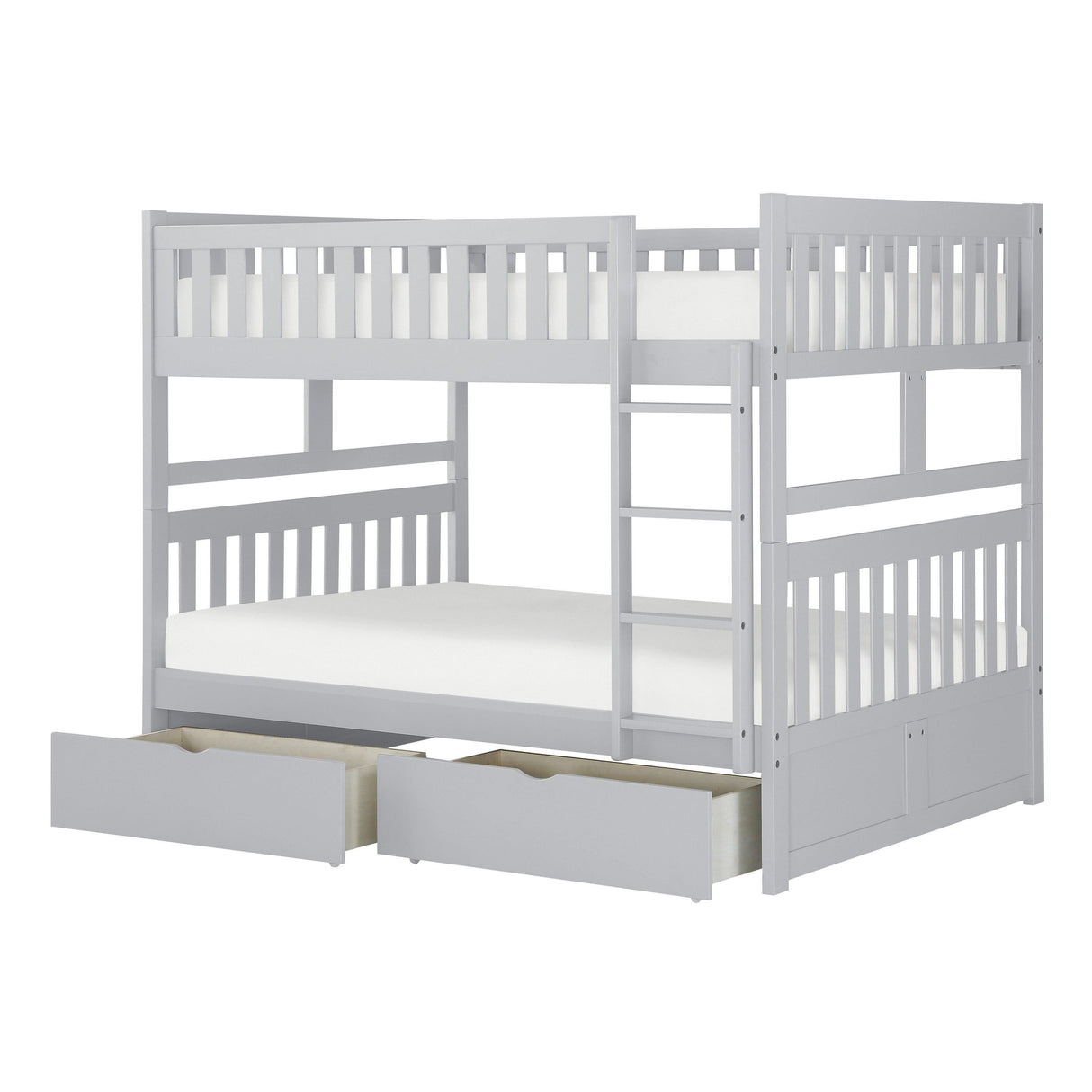 Orion Gray Full/Full Bunk Bed with Storage Boxes by Homelegance at Eve Furniture