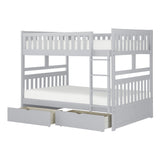 Orion Gray Full/Full Bunk Bed with Storage Boxes by Homelegance at Eve Furniture