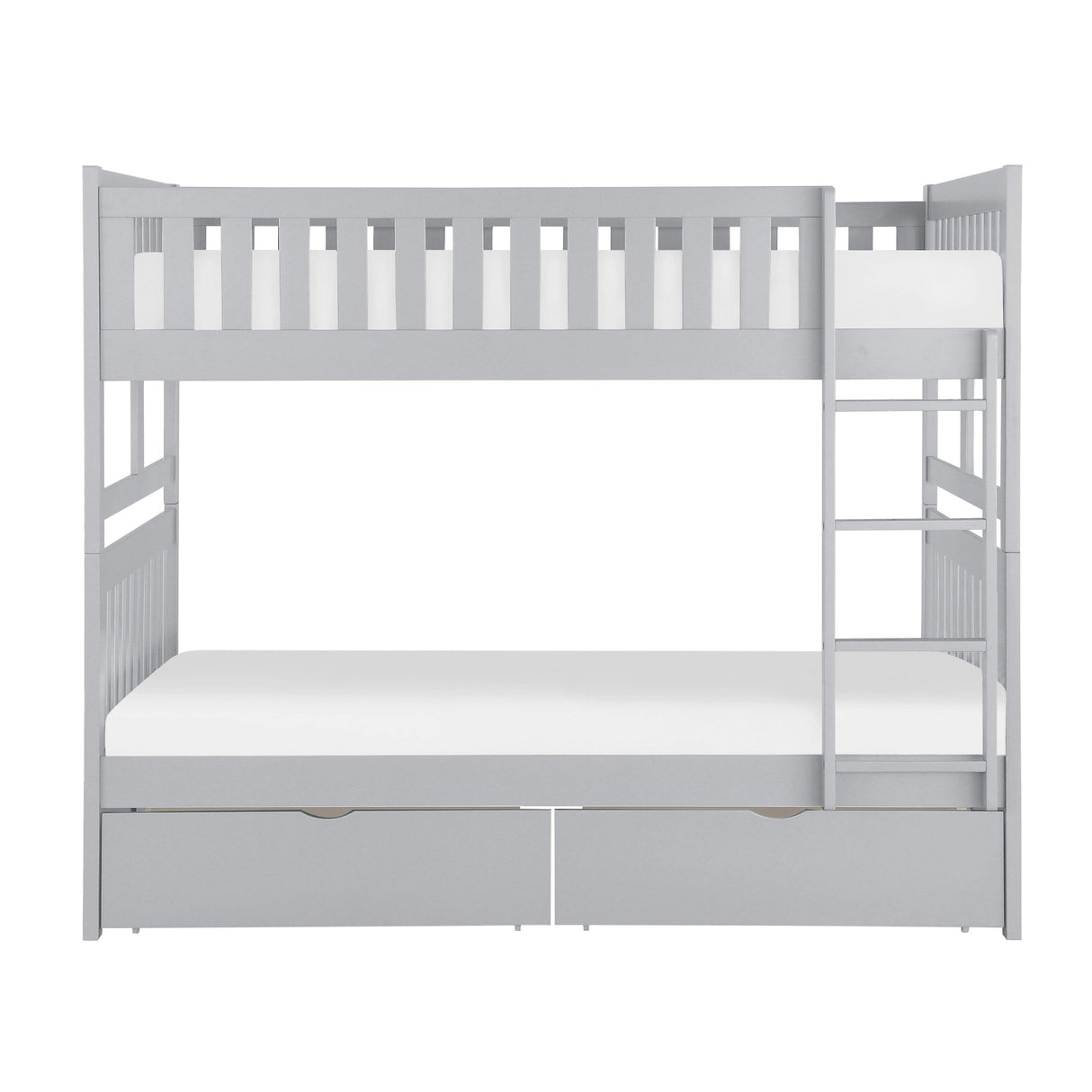 Orion Gray Full/Full Bunk Bed with Storage Boxes by Homelegance at Eve Furniture