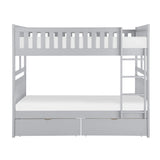 Orion Gray Full/Full Bunk Bed with Storage Boxes by Homelegance at Eve Furniture