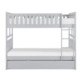 Orion Gray Full/Full Bunk Bed with Twin Trundle by Homelegance at Eve Furniture