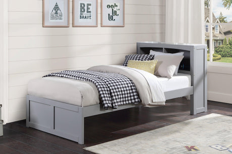 Orion Gray Twin Bookcase Bed by Homelegance at Eve Furniture