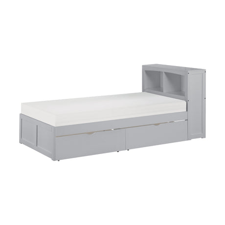Orion Gray Twin Bookcase Bed with Storage Boxes by Homelegance at Eve Furniture