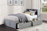 Orion Gray Twin Bookcase Bed with Storage Boxes by Homelegance at Eve Furniture