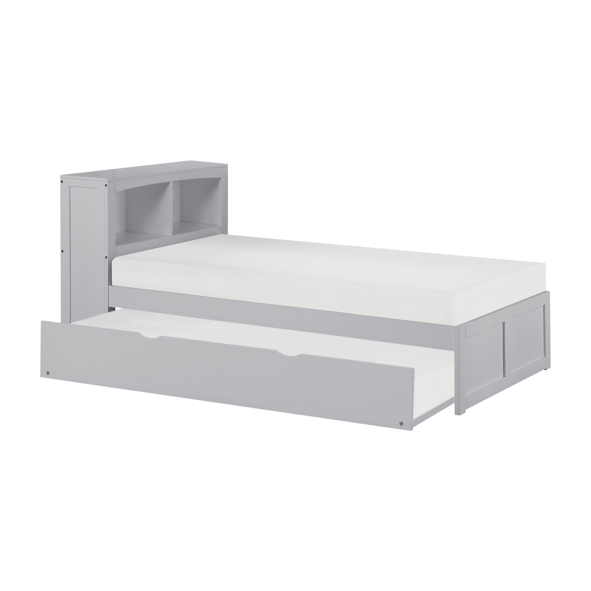 Orion Gray Twin Bookcase Bed with Twin Trundle by Homelegance at Eve Furniture