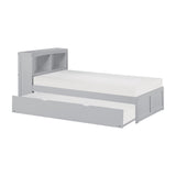 Orion Gray Twin Bookcase Bed with Twin Trundle by Homelegance at Eve Furniture