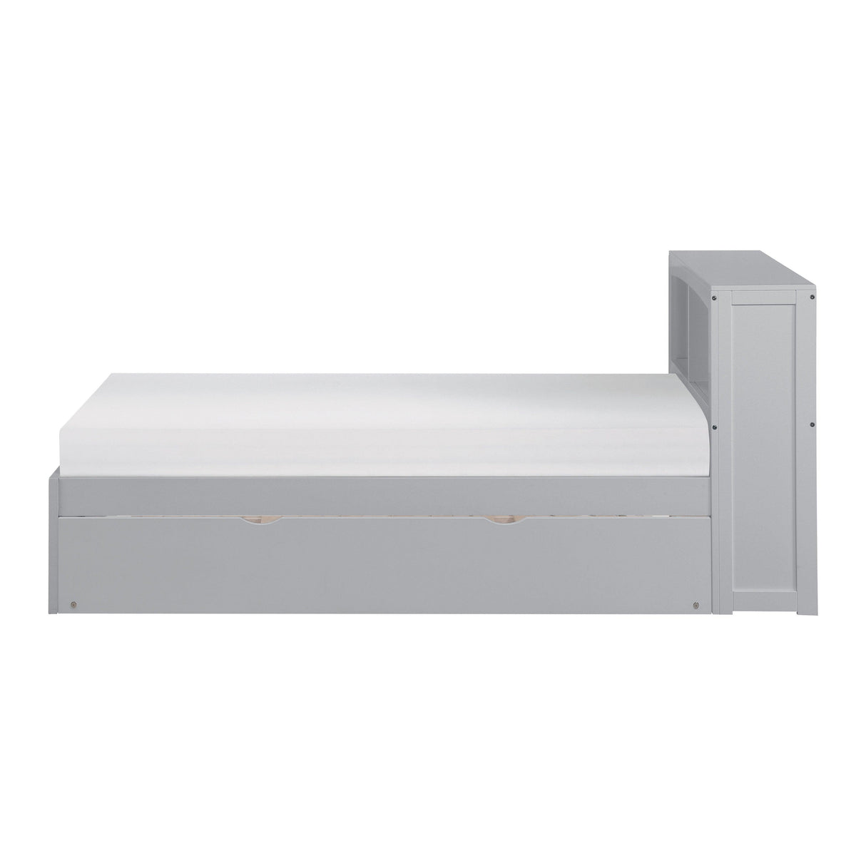 Orion Gray Twin Bookcase Bed with Twin Trundle by Homelegance at Eve Furniture