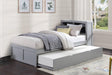 Orion Gray Twin Bookcase Bed with Twin Trundle by Homelegance at Eve Furniture